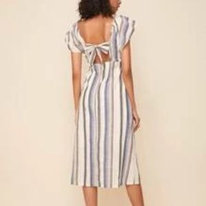 SHEIN✨ Striped Back Tie Midi Dress XS